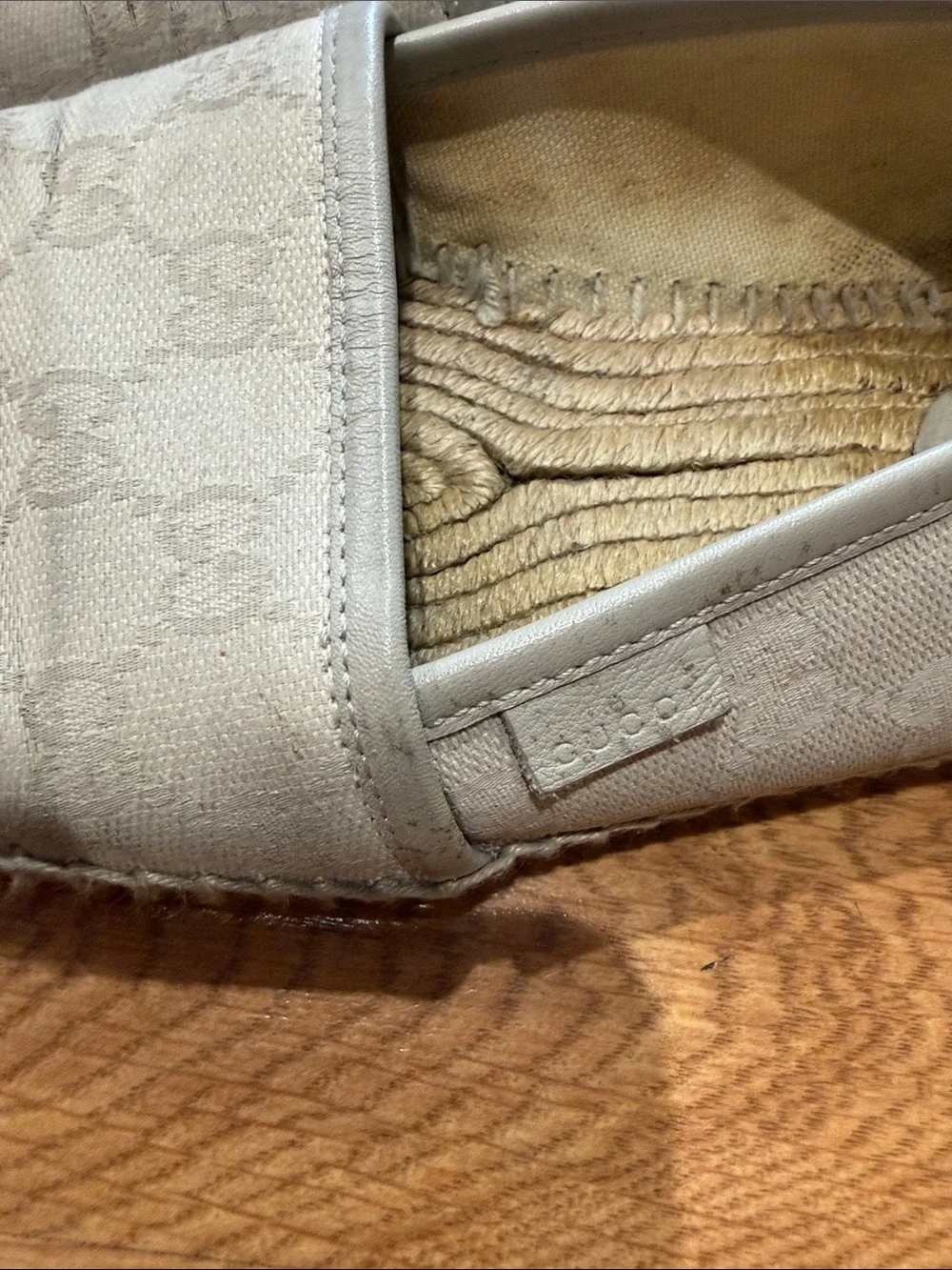 Authentic Gucci GG Canvas Slip-On Espadrilles size 38.5